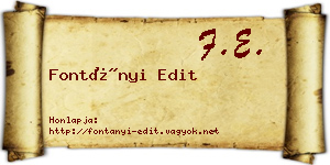 Fontányi Edit névjegykártya